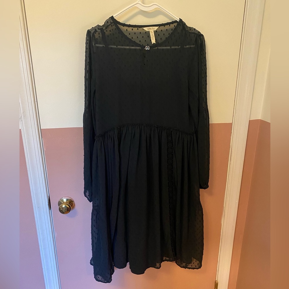Matilda Jane Nostalgia Charlie Swiss Dot Black Dress